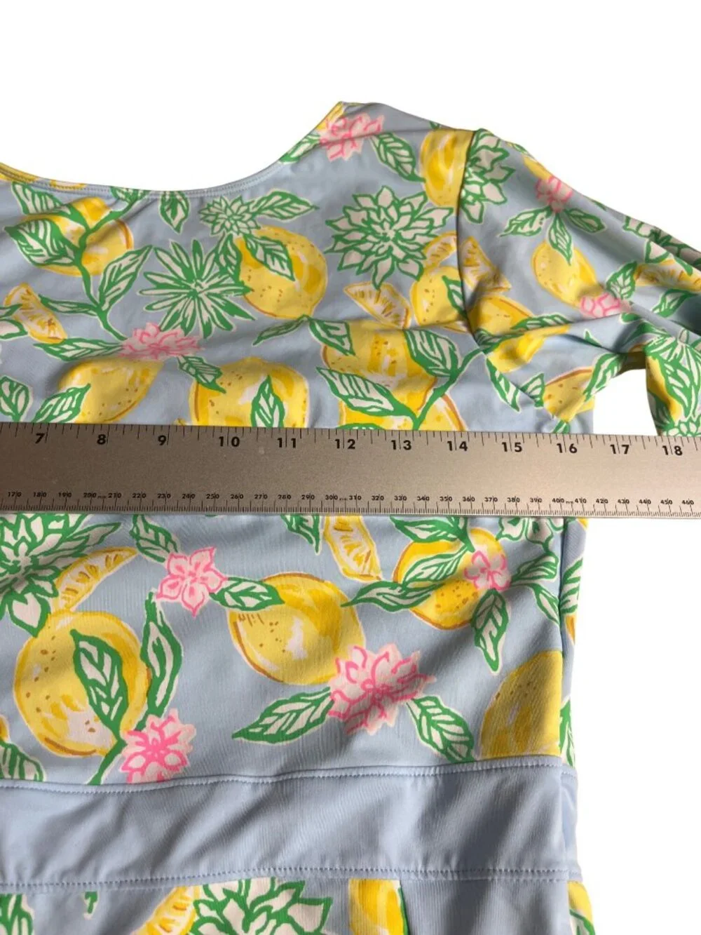 Lilly Pulitzer NWT Jesper Rashguard Swimsuit 12 Bluette Make Lemonade Print UPF